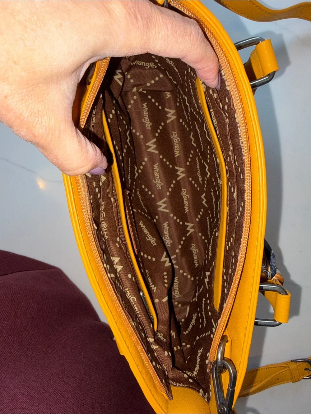 Wrangler Mustard Yellow Bandana-Trim Satchel